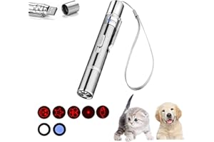BWOU Laser Pointer Cat Toys for Indoor Cats, Interactive Cat Toy, Red Light Lazer Pointer, Multi-Mode USB Rechargeable Pet Dogs Kitten Toy, Long Range Teaching/Presentation Pen