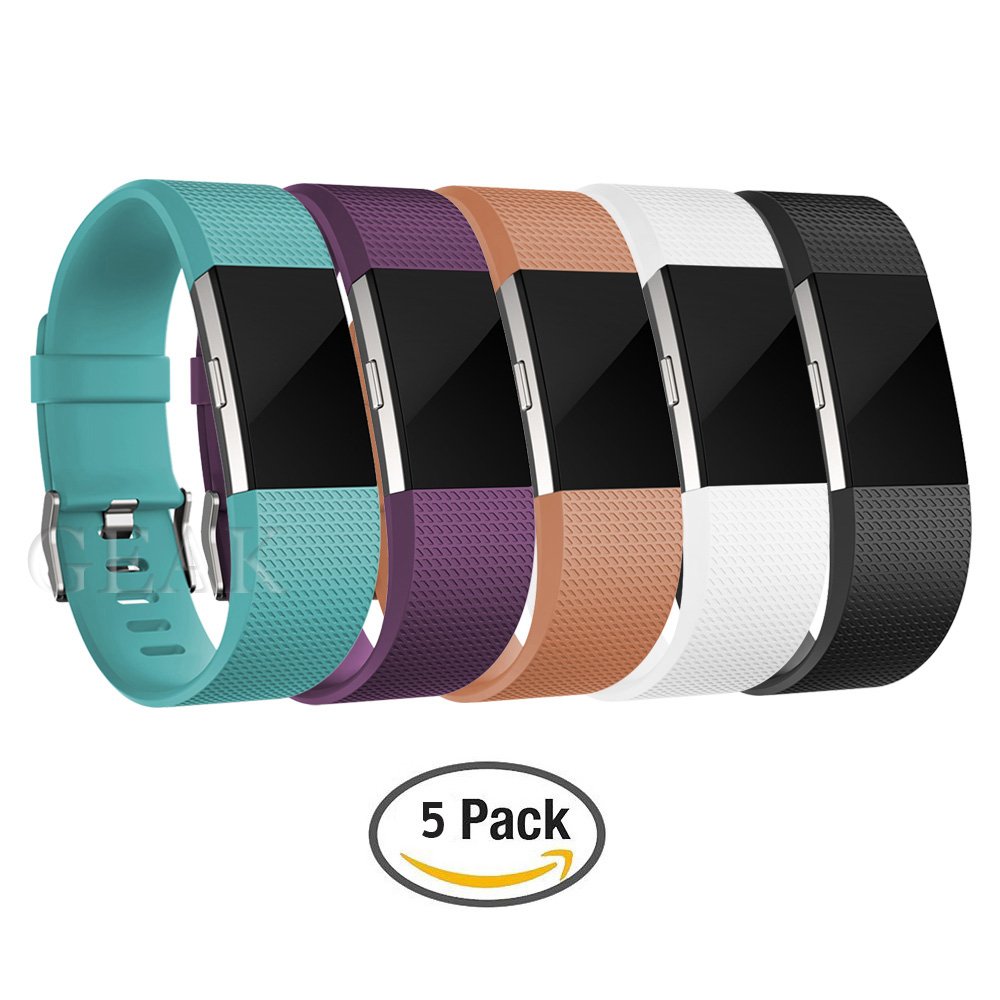 現金特価 Geak Fitbit Charge 2バンド 交換アクセサリーバンドfor Fitbit Charge 2 クラシックリストバンド安全なシリコンファスナーメタルclasps For Fitbit Charge 2 B01m12purg Large Five Colors Five Colors Large 期間限定送料無料 Haileethiopiatours Com