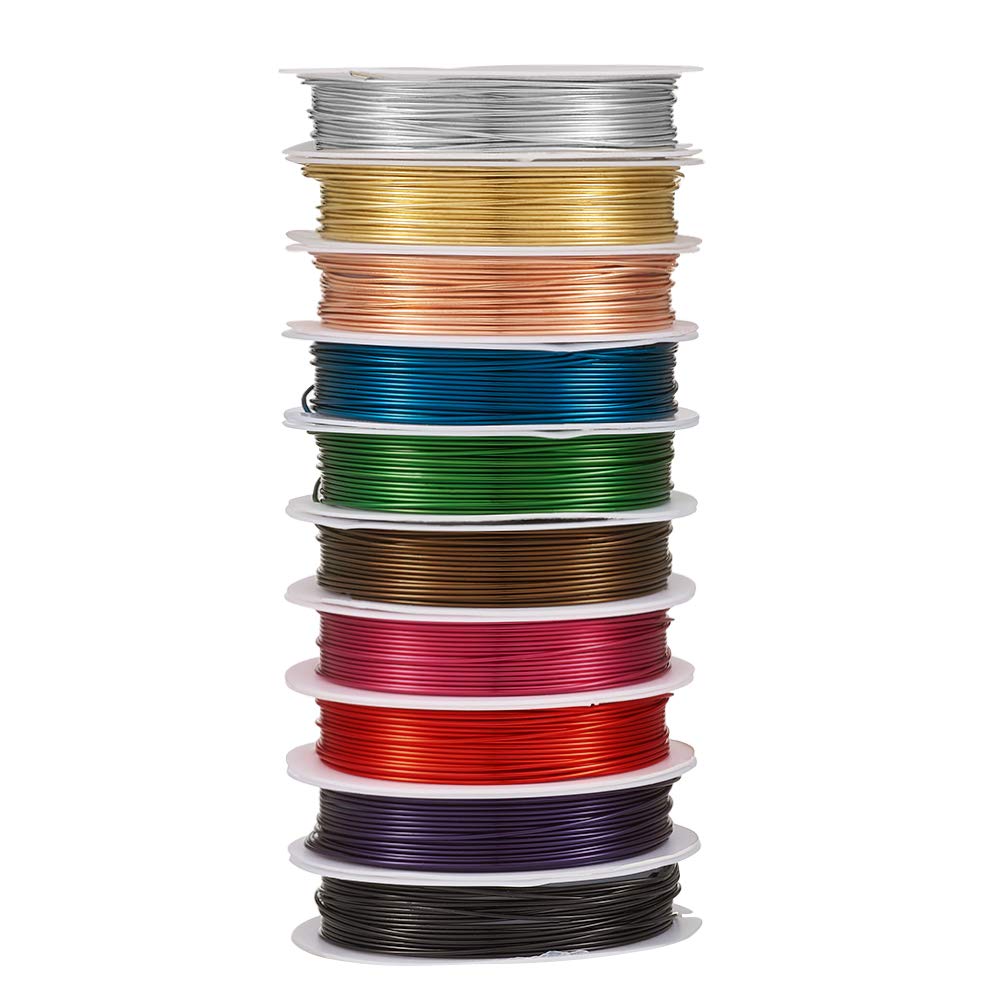 Beadthoven 10Rolls 20Gauge/0.8mm Tarnish Resistant Copper Wire Mixed Color 131Ft/40M Bendable Jewelry Beading Bare Metal Wires for Jewelry Wrapping Making Floral Sculpture Crafts 4M/roll