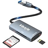 Vanja SD Card Reader, High-Speed USB 3.0 Memory Card Reader Adapter for SD, SDXC, SDHC, Micro SD, RS-MMC