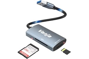 Vanja SD Card Reader, High-Speed USB 3.0 Memory Card Reader Adapter for SD, SDXC, SDHC, Micro SD, RS-MMC