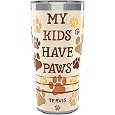 Tervis Traveler My Kids Have Paws Triple Insulated Tumbler Travel Cup Keeps Drinks Cold & Hot, 30oz, Stainless Steel
