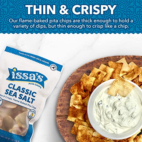 Issa's Pita Chips Lebanese Style Flame Baked Classic Sea Salt Pita