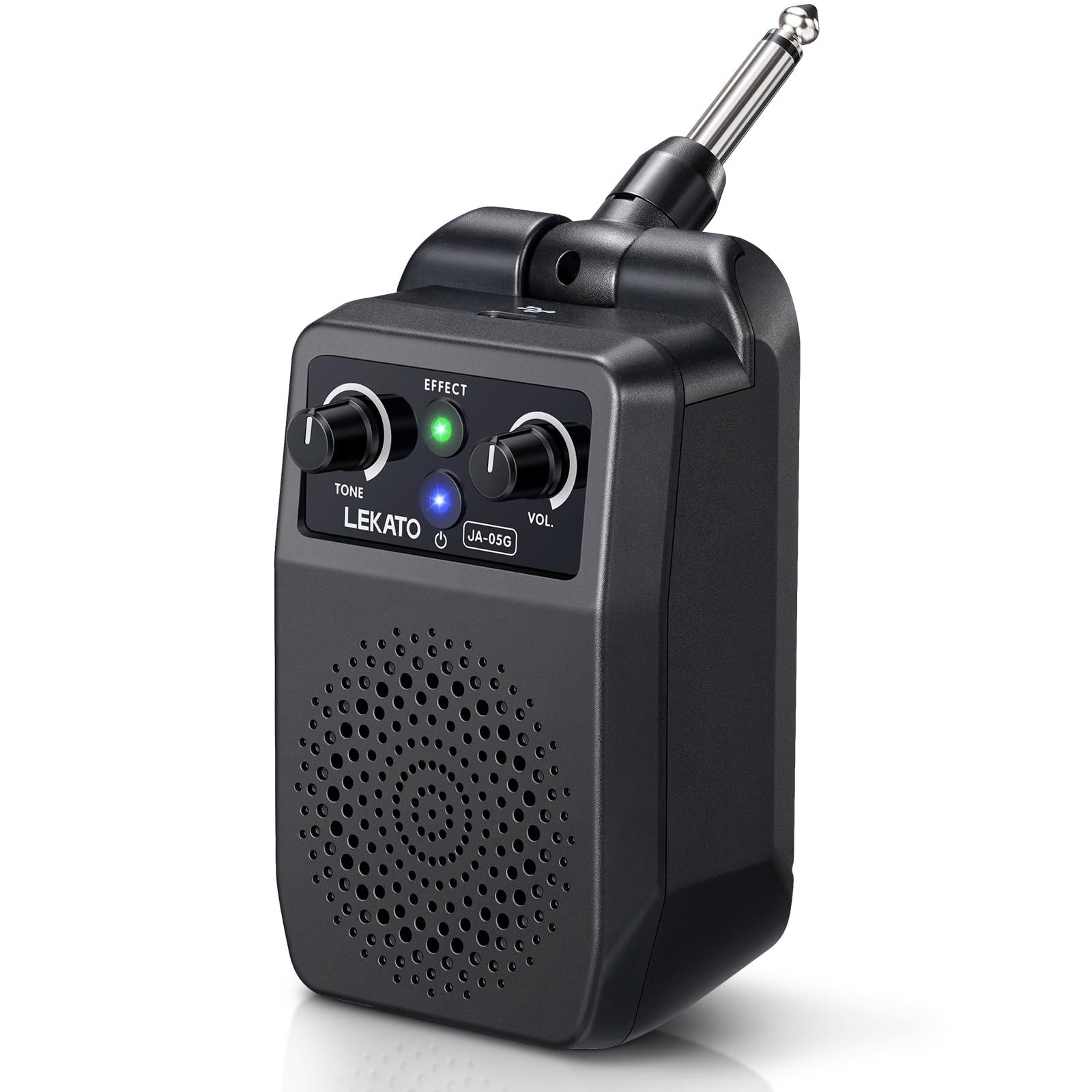 Photo 1 of LEKATO Mini Electric Guitar Amp 5W, Portable Guitar Amp Bluetooth with Built-in 4 Effects, Clean Distortion Overdrive Reverb, Rechargeable Small Amplifier for Practice, Black (JA-05G)