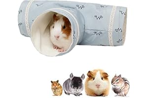 ABLAZEZAI Hamster Tunnel Toy, Rat Hideout Tunnel Tube, Small Mini Pets Collapsible House for Baby Guinea Pig Mouse Mice Hedgehog (Blue)