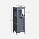 VASAGLE Bathroom Floor Cabinet Freestanding with 2 Drawers Slate Grey BBC042G01 view 3