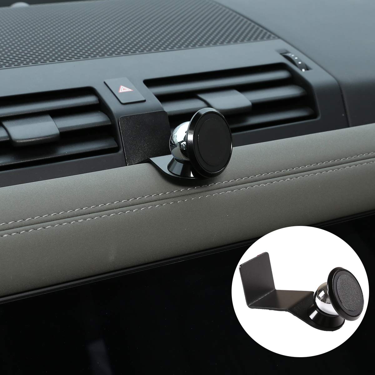 DIYUCAR Universal Mobile Phone 360°Rotation Car Mount Holder for LR Defender 90 110 2020 2021 Navigation Cellphone Mount for iPhone 12 11Pro Max Xs Xr, Samsung Galaxy (Black 01)