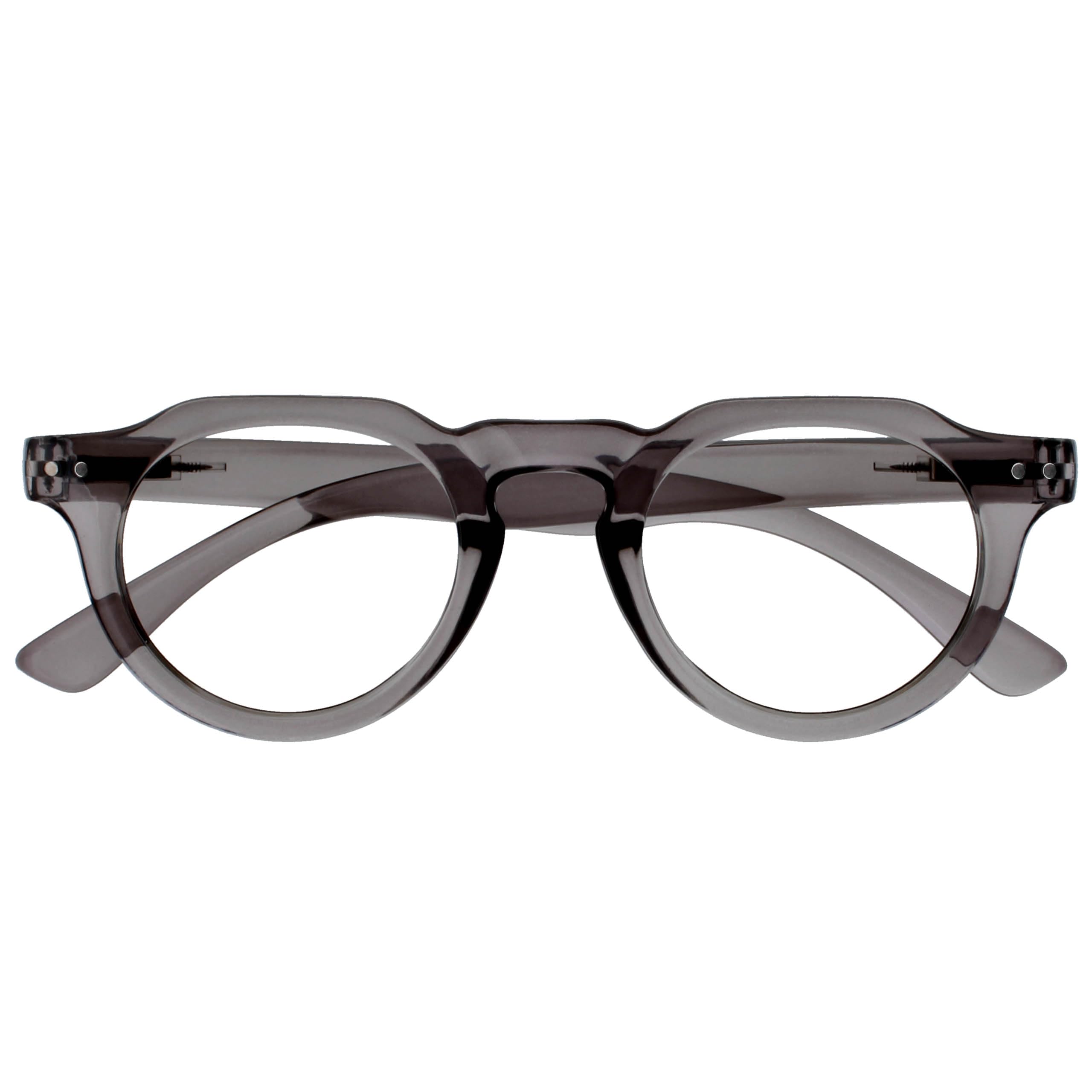 OPULIZE RIO Blue Light Blocking Glasses - Flat Top Frame - Grey - Mens Womens - Spring Hinges - B53-7