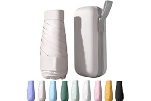 Mustarpicking UPF50+ Mini Travel Sun Umbrella for Purse With Case,Small Compact UV Umbrella Protection Sun,Lightweight Portable Parasol Windproof for Women Men Kids