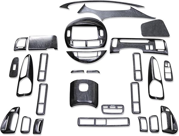 Amazon Rambo インテリアパネル エスティマ 30系 40系 内装パネル 3d立体 黒木目 27ｐ インテリアパネル 車 バイク