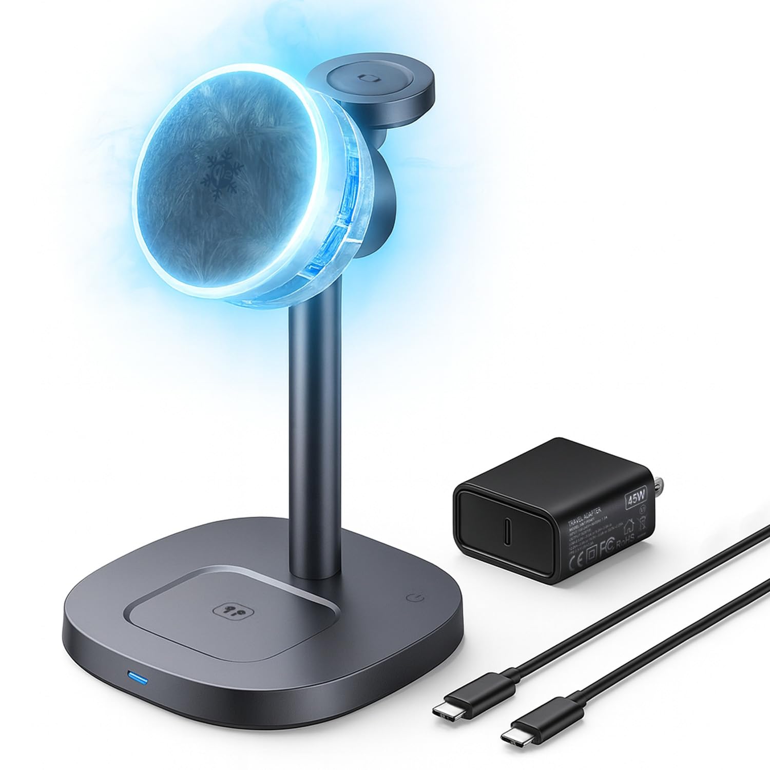 Photo 1 of ?Rapidly Cools?? 3 in 1 Charging Station for Apple - Qi2 15W for Phone Wireless Charging Station with Active Cooling, Mag-Safe Charger Stand for Phone 17 16 15 - for Apple Watch - for Airpods Series