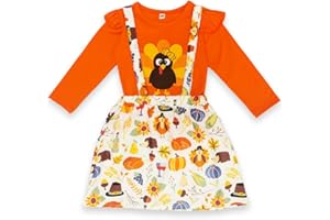 Remimi Thanksgiving Toddler Girl Dress Christmas Ruffle Layered Tutu Dresses 1-6 Years