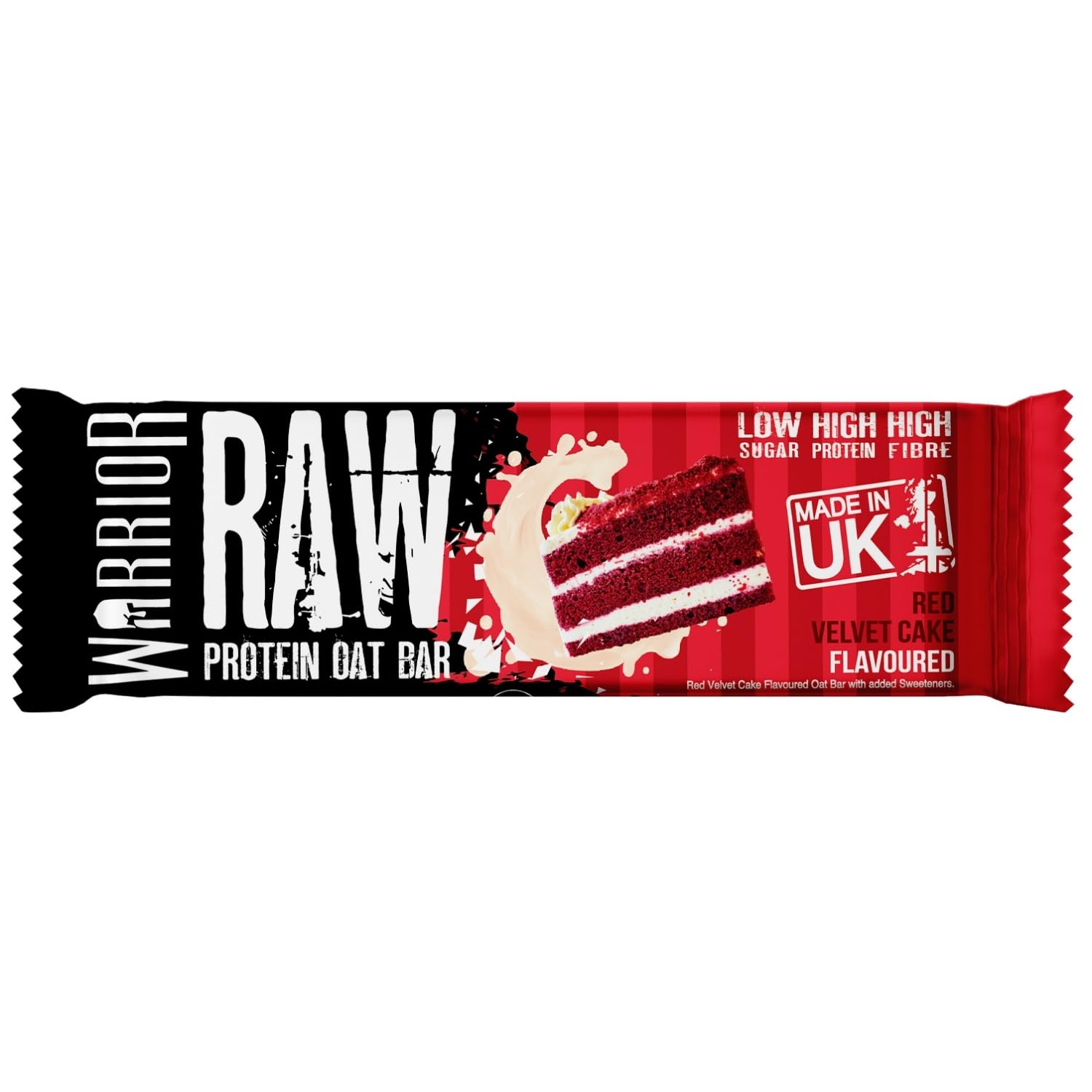 Warrior Raw Proteinriegel 12 x 75 g – Ballaststoffreicher Haferriegel mit Protein, High Protein Snack ohne Zucker, Natürlicher Haferflocken Riegel mit Präbiotika – Red Velvet Kuchen 2