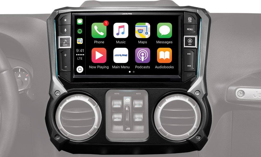 Alpine Electronics i209-WRA Mech-Less Restyle Dash System with Apple CarPlay & Android Auto for Jeep Wranglers, 9" (2011-2017)