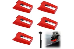 4 Pcs Record Players Needles,Universal Ruby Turntable Replacement Needle with Bonus Records Brush,Easy-Install Phonograph Acc