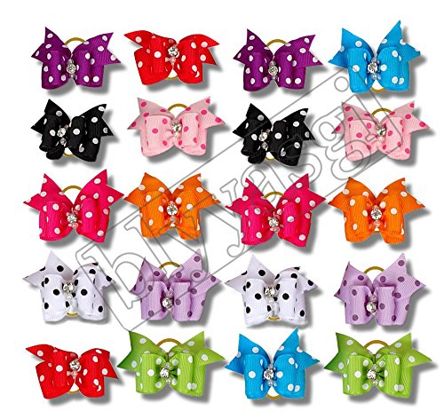 Blyyasgi® Wholesale Lots Rubber Band Hair Bow Headdress Flower for Puppy Dog Pets Gift (10 pieces) - Thumbnail 3
