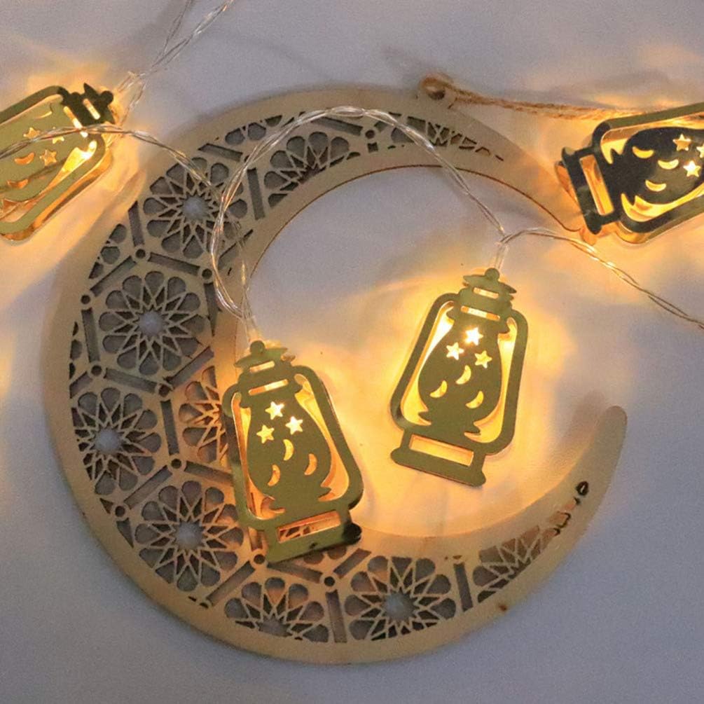 Uonlytech Eid Mubarak Decorative String Lights Fairy String Lights Battery Operated for Indoor Outdoor Muslim Islamic Party Decorations 1.5M