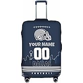Dallas Custom Luggage Cover,Personalized Suitcase Cover With Name And Number Customized Elastic Washable Anti-Scratch Luggage Protector For Travel Vacation Fits 18-32 Inch Luggage