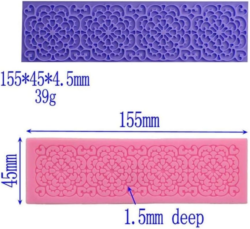 KOIYOI Diy Flower Pattern Rectangular Fudge Cake Decorated Chocolate Silicone Mold Candle Cake Tool Kitchen Bakery,random
