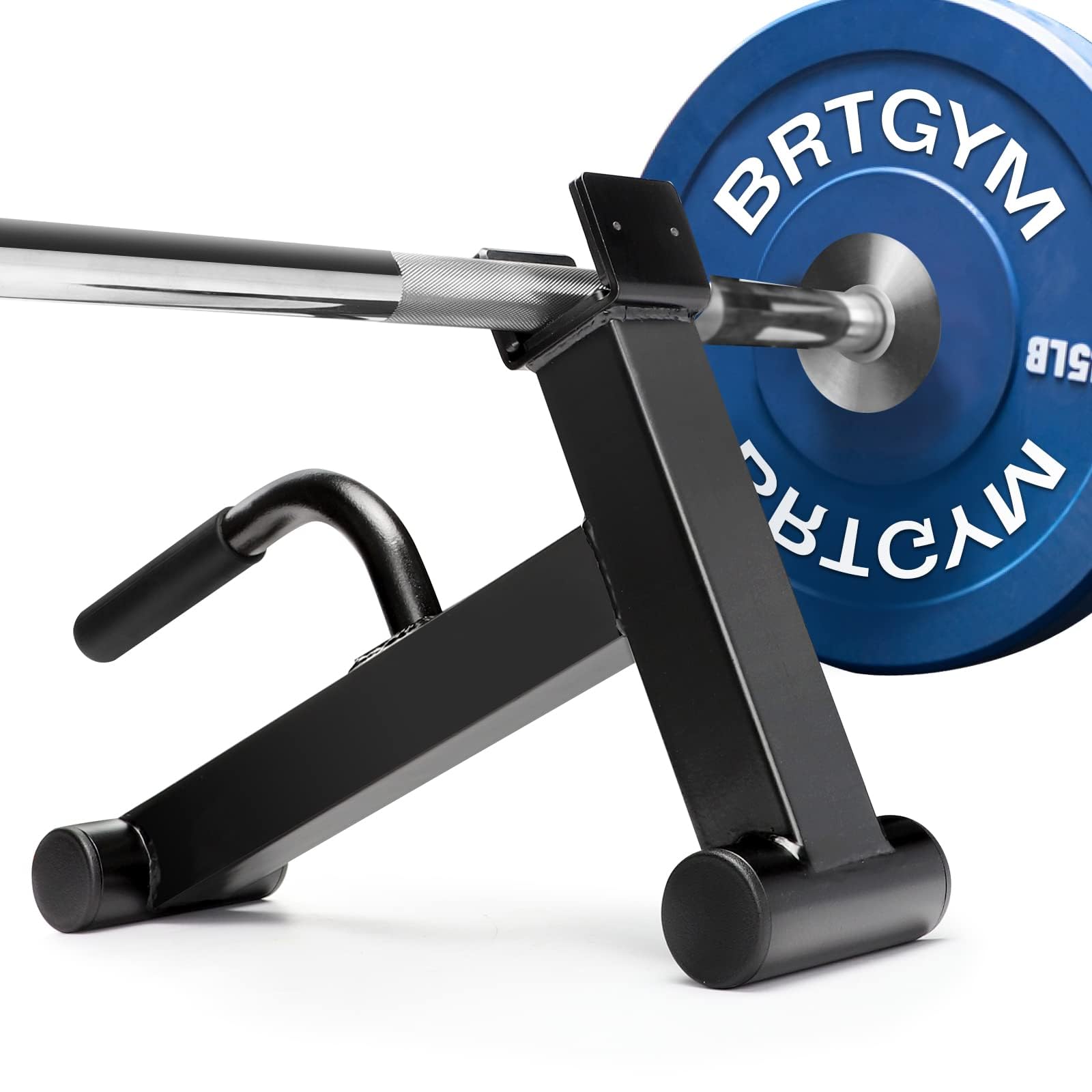 Photo 1 of BRTGYM Deadlift Jack Barbell Stand,Carbon Steel Made,Easily Load and Unload 600lb Barbell Plates for Deadlift Exercise, Weight Training, Home Gym (Black Powder Coated)