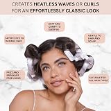 Kitsch Satin Pillow Rollers 6pc Marble Heatless Hair Curler Overnight view 4