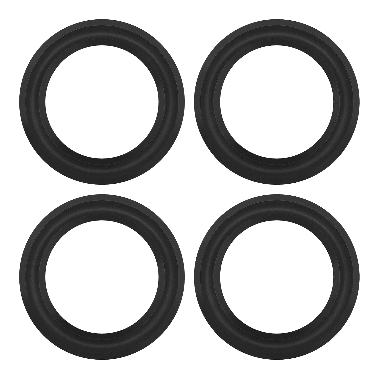 eMagTech 4pcs 4 Inch Audio Speaker Rubber Edge Speaker Cabinet Rubber Repair Kit Foam Edge Surround Ring Replacement Compatible with JBL Compatible with Swan Speakers Black