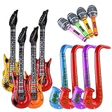 NUOLUX 12pccs Inflatable Toy Inflatable Guitar Saxophone Microphone for Party Bags (Random Color)