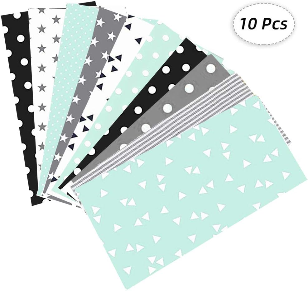 Junejour 10PCS Cotton Fabric Bundles 19.7x19.7 Inches Printed Doll Cloth 50x50cm Square Quilting Patchwork Tissue for DIY Sewing Crafts Handmade Bags