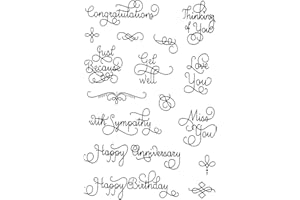 LILY CRAFT Linda Craft 1pc Thinking of You Sentiment Clear Stamps for Card Making Decoration and DIY Scrapbooking