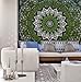 Popular Handicrafts Tapestry Wall Hanging Hippie Mandala Bohemian Hippy Psychedelic Design Indian Tapestries Bedspread 84 x 90 Inches (215cm x 230cm) Green Balck