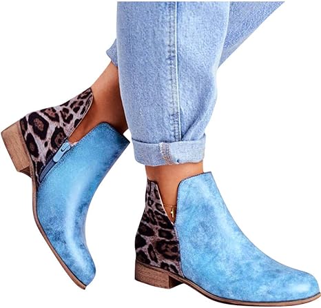 leopard western booties