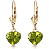 Galaxy Gold GG 14k Yellow Gold Leverback Earrings with Natural Peridots