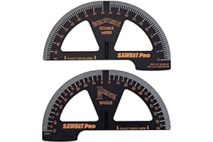 Sawset Miter Saw Protractor SAWSET PRO. Patented No Math Scales. Large Scales are The Key to Accuracy. In Size Matters! In ABS Plastic.