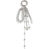 Sqyiox Metal Heart Star Chain Pendant Y2K Keychain Accessories Bead Hearts Stars Tassel Silver Bag Charms For Handbags Car Key Chain Wristlet Aesthetic Keychain For Women Purse Charms Bag Accessories