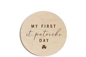 The Cotton & Canvas Co. My First St. Patrick's Day Wooden Milestone Card, Baby's First Year, Baby's First Holiday, Baby Shower, Newborn, Photoshoot Prop