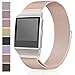 Maledan Metal Bands Compatible with Fitbit Ionic, Stainless Steel Milanese Loop Replacement Accessories Bracelet Strap with Magnet Closure for Fitbit Ionic Smart Watch, Women Men