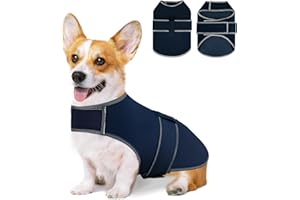 Uadonile Dog Anxiety Shirt,Dog Anxiety Jacket Calming Vest for Thunderstorm,Travel,Separation, Calming Coat Wrap for Dogs, Pet Stress Relief Anxiety Jacket (Dark Blue, Medium)