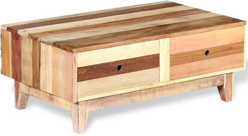 Weilandeal Table Basse En Bois Recycle Massif Tables De Centre De Cristal Templadohecho Entierement A Main Amazon Fr Cuisine Maison
