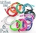 Josi Minea 6 Pcs Fabric Braided Nylon Premium Ruggedized Micro USB Rainbow Cables 10 Feet / 3 Meter Charger Sync Data Rapid Charging Cable USB Cord Wire for Samsung Galaxy S6 / S5 / S4 / S3 / S2, Samsung Galaxy Note / Note 2 / 3 / 4, Galaxy Tab, Google Nexus 7 / 10, Nokia Lumia, Most Android Tablets / Android Phones / Windows Phones - 10Ft/3M (6 Pack)