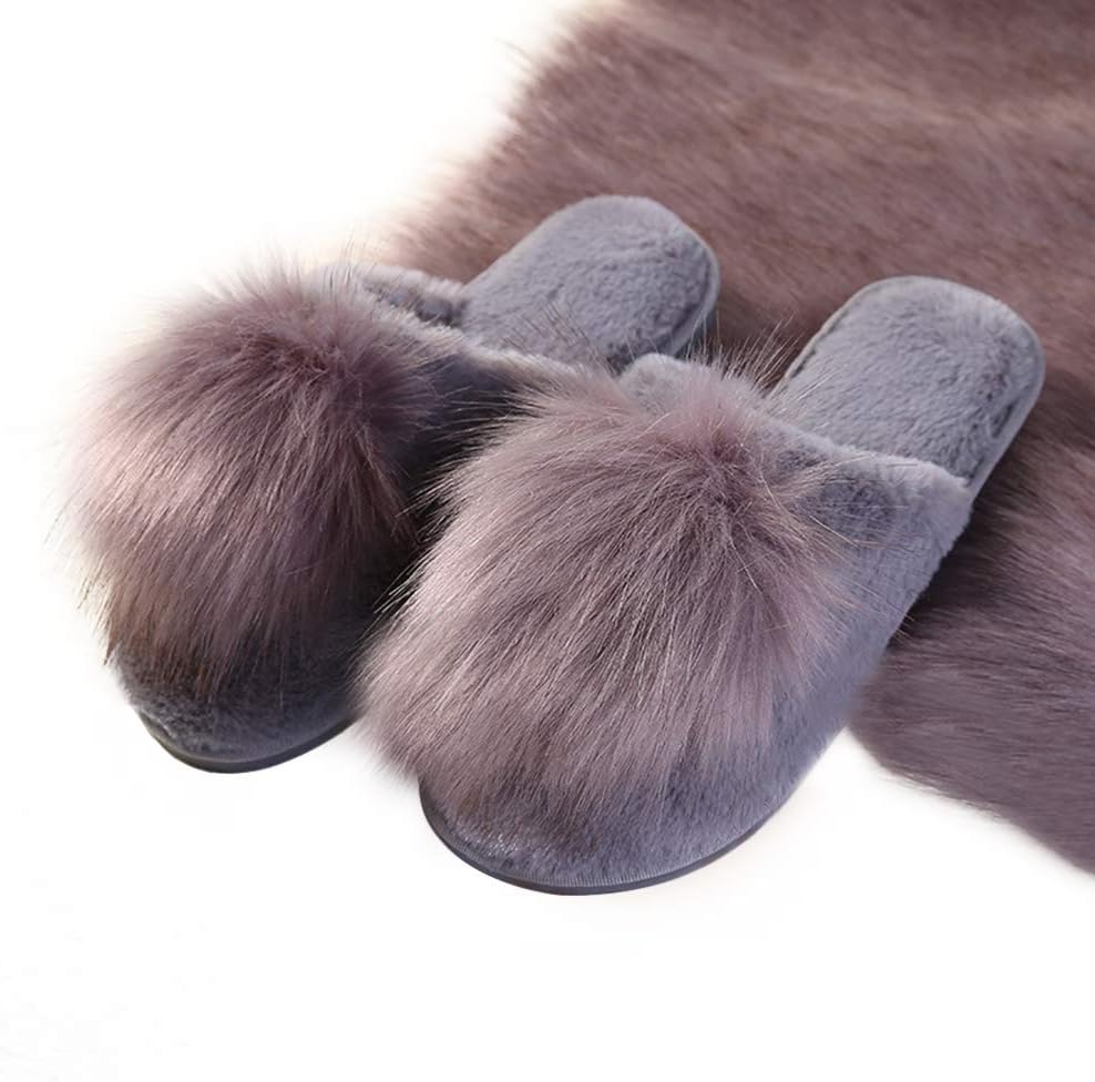 STRLONG Slippers Women's Plush Ladies Non-Slip Warm Girls Slipper Home Shoes Mules Soft Sole Comfortable Flip Flop Sandals