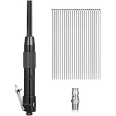 Threlaco Compact Air Needle Scaler with 40 Pieces 7' Descaling Needles Pneumatic Tools Air Powered Remove Slag Rust Paint Weld and Dirt Quickly(12 Needles)