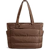BAGSMART Tote Bag for Women, Lightweight Puffy Tote Bag with Compartments Shoulder Bag Handbag for Travel, Work, Gym | Lightweight, Puffy, Quilted, for Travel, Work