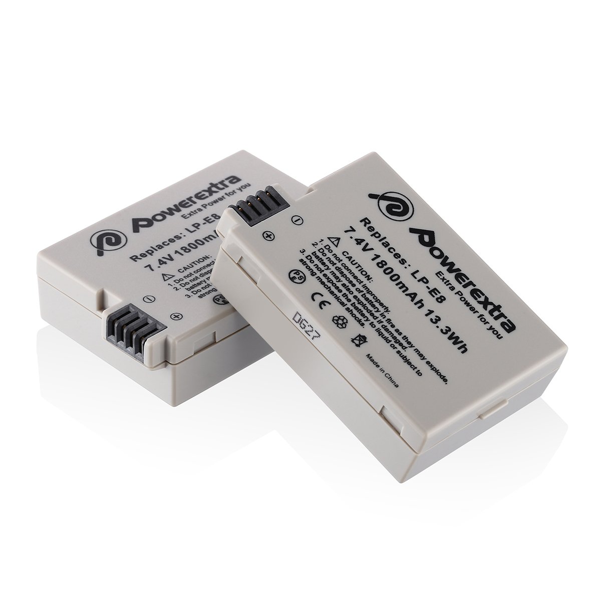 אלקטרוניקה Powerextra 2 Pack 7.4V 1800mAh Liion Replacement Canon LP