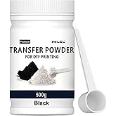 LCL DTF Powder 500g/17.6oz Black Digital Transfer Hot Melt Adhesive, DTF PreTreat Transfer Powder for Black or Dark Colored G