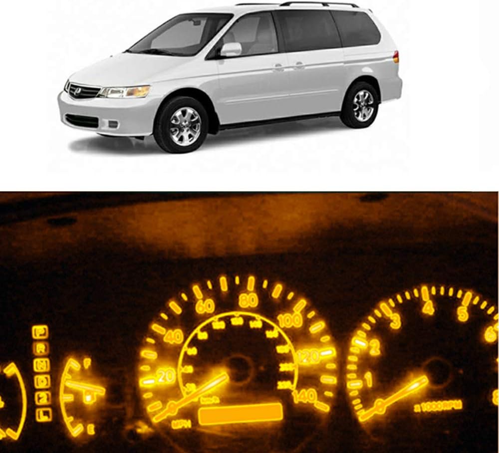 WLJH High Bright Yellow Instrument Panel Cluster Dash Light Indicator Warning Backlighting Bulbs Led Conversion Kit for 1998-2004 Honda Odyssey, Pack of 24