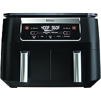 Ninja Foodi DZ090C 5-in-1, 6-qt. 2-Basket Air Fryer with DualZone Technology, Black