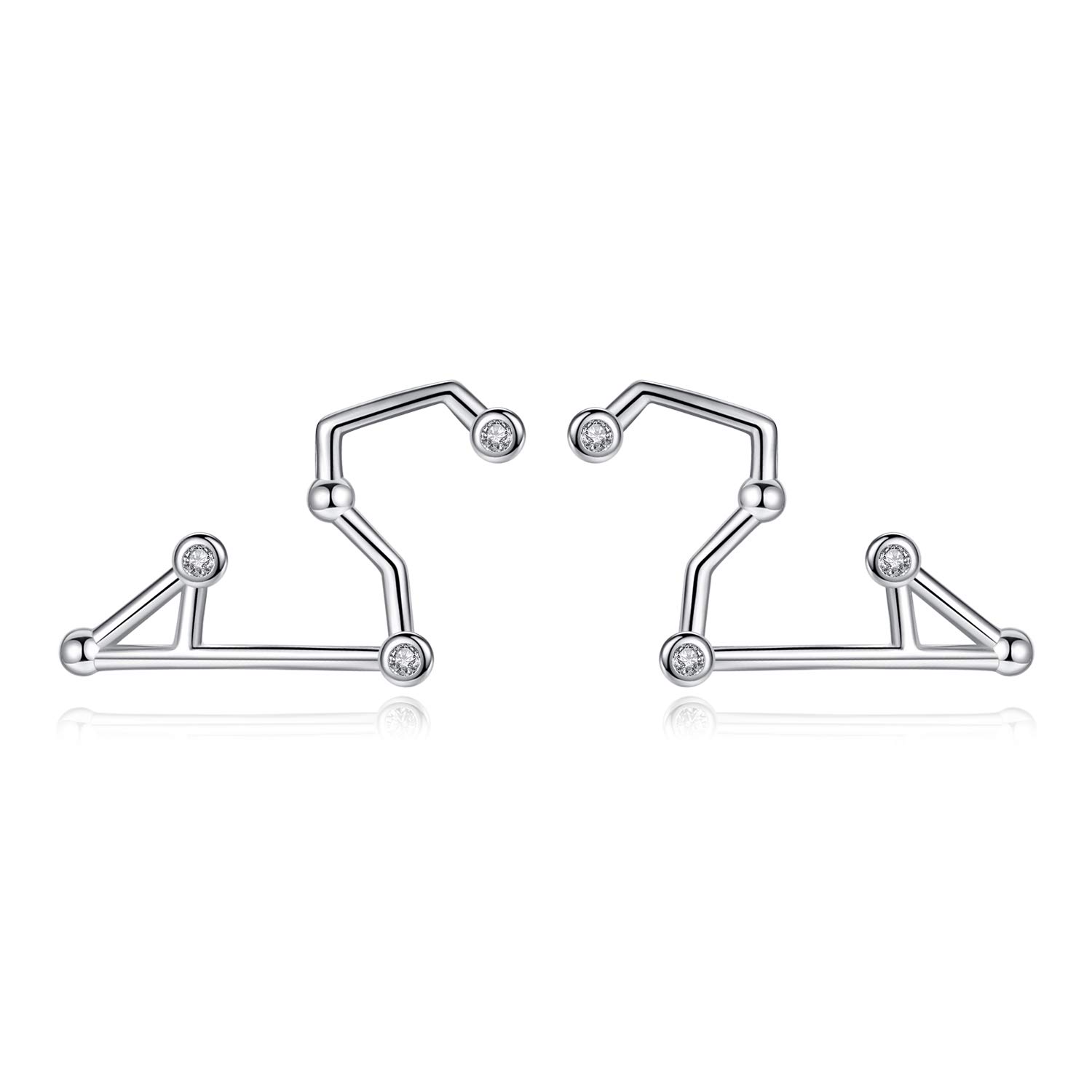 VIKI LYNN Women Girls 925 Sterling Silver CZ Leo Zodiac Constellation Earrings