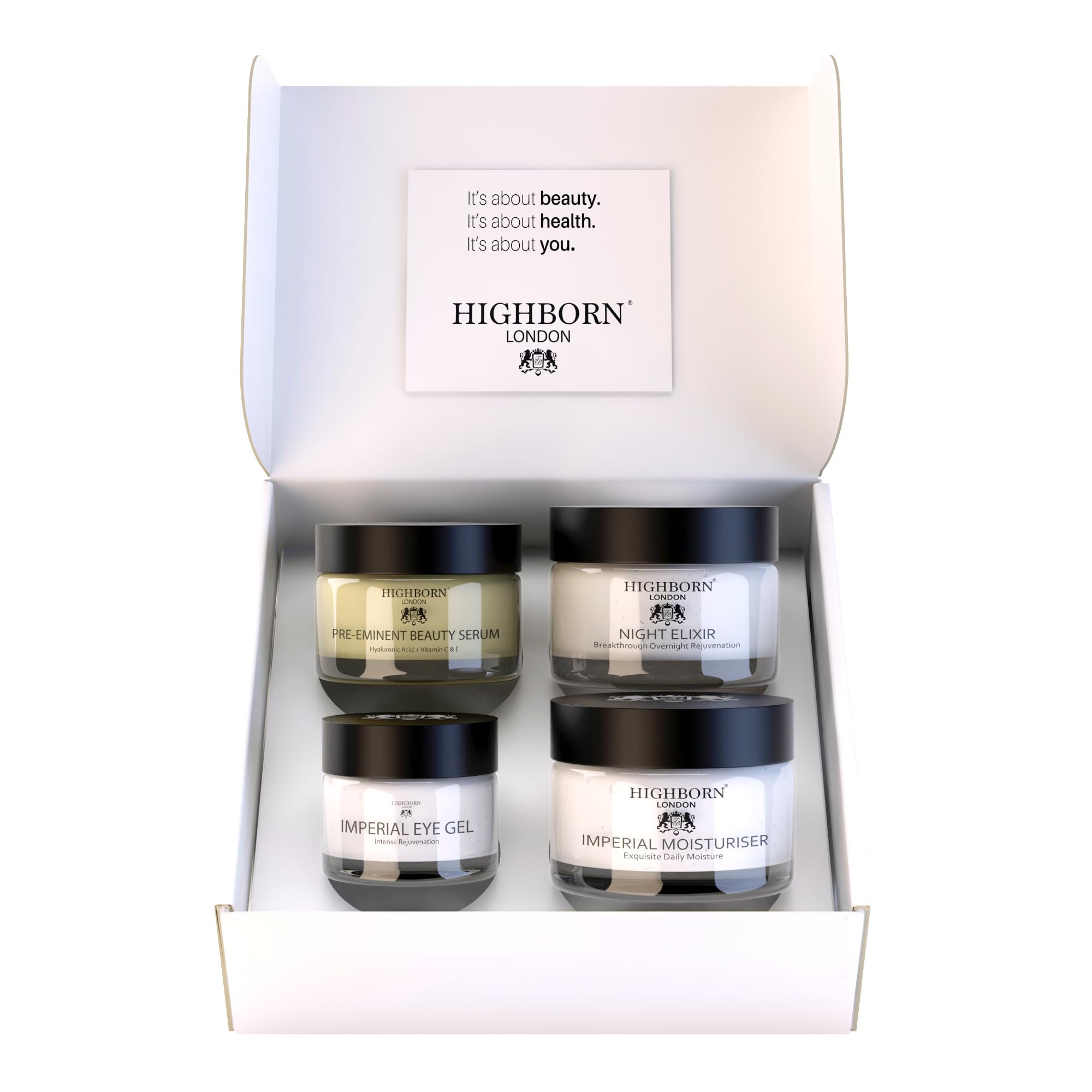 HighBorn London Four Phase Day & Night Collection - Anti Aging Skincare Set for Women w/Beauty Serum, Eye Gel, Imperial Moisturiser & Night Elixir โ image 1
