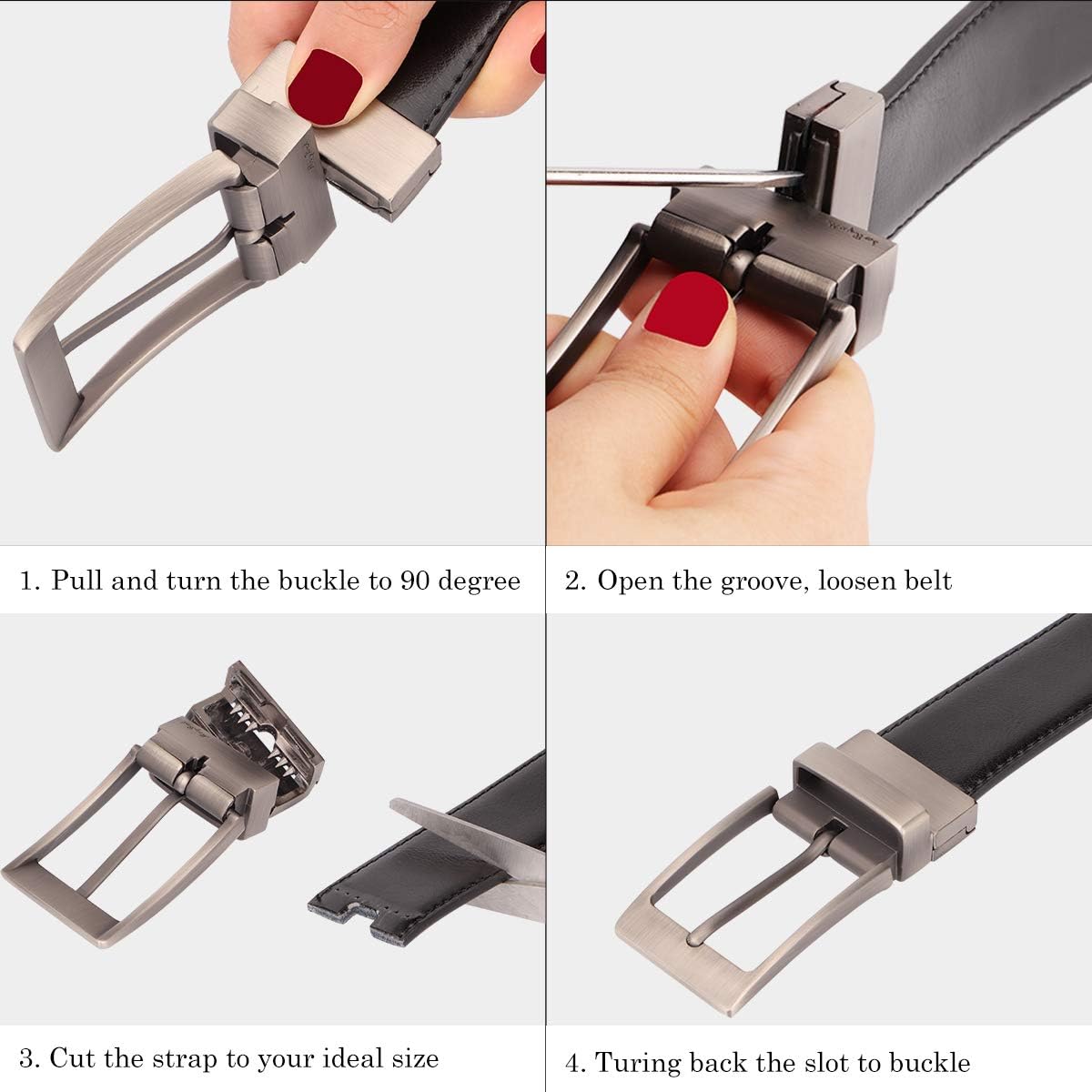 Leather Belts For Men - Mens Belt For Suits, Jeans, Uniform With Single Prong Buckle by MayBest: Clothing