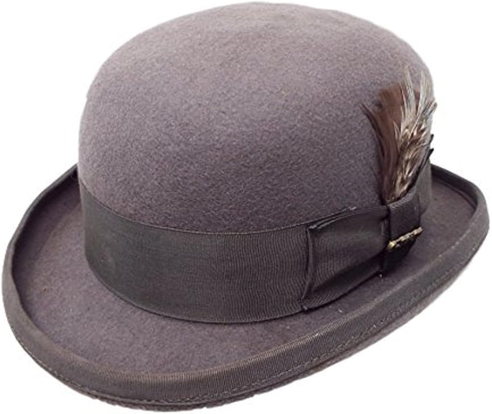 narrow brimmed felt hat with dented crown